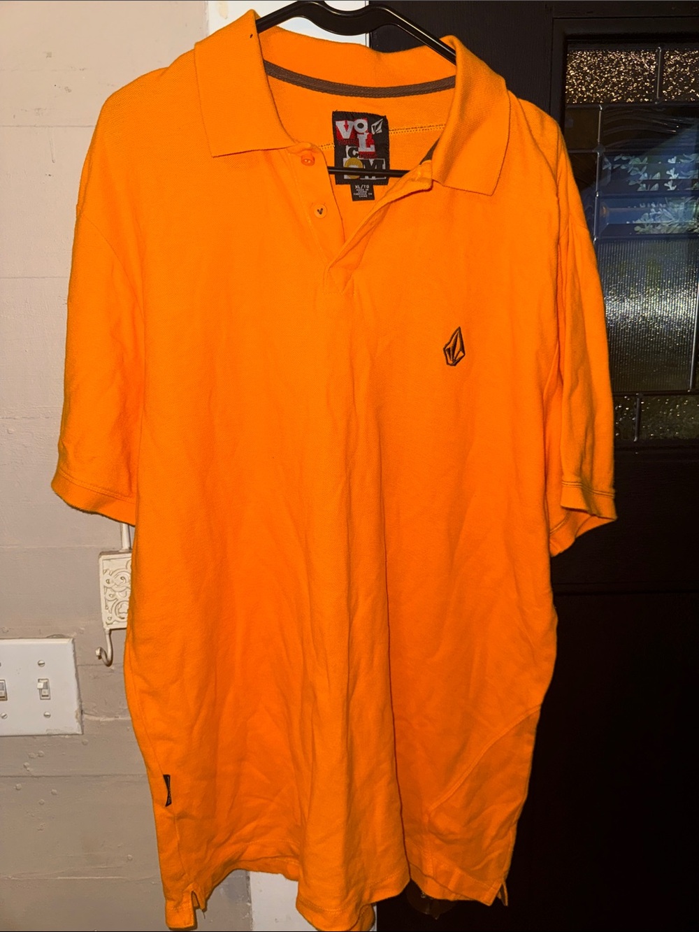 Volcom Men’s Dark Yellow Y2K Skater  Polo with Embroidered Logo XL